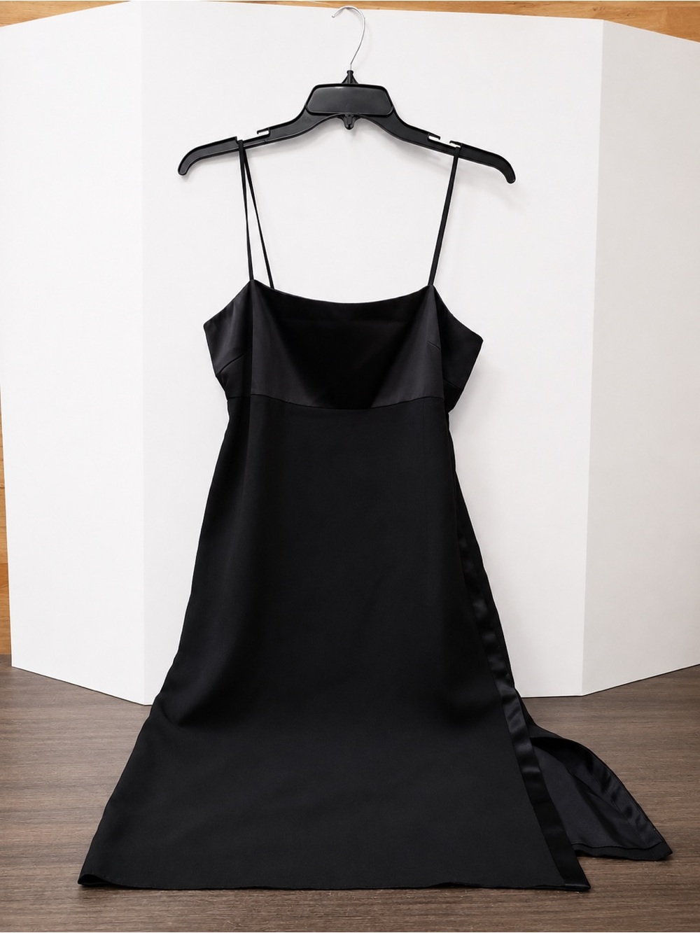 Vintage Emanuel Ungaro 90’s Black Satin Slip Dress